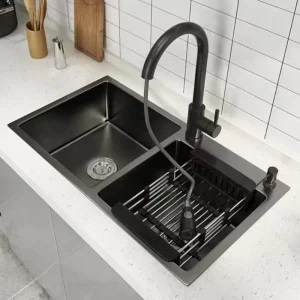 Modern Kitchen Sink Stainless Steel Double Bowl Factory Handmade Multifunction Nano Sink