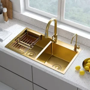 Factory Direct Sale Golden 304 Stainless Steel Kitchen Sink High Grade Handmade Industrial Sink