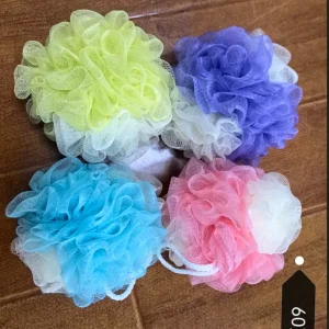Two-color Mesh Pouf Bath Loofah