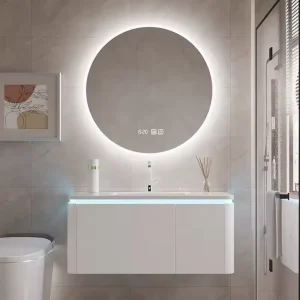 32''White Floating PVC Bathroom Vanity