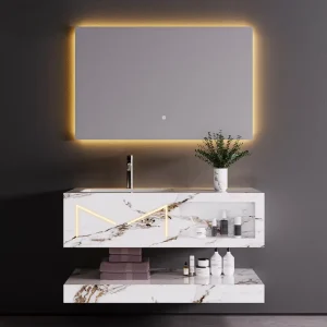 White Luxury FloatingVanity Unit with LED Mirror